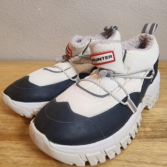 Hunter Womens Shoes Size 9 White Black Insulated Fleece Lined Winter Boots - Picture 6 of 11